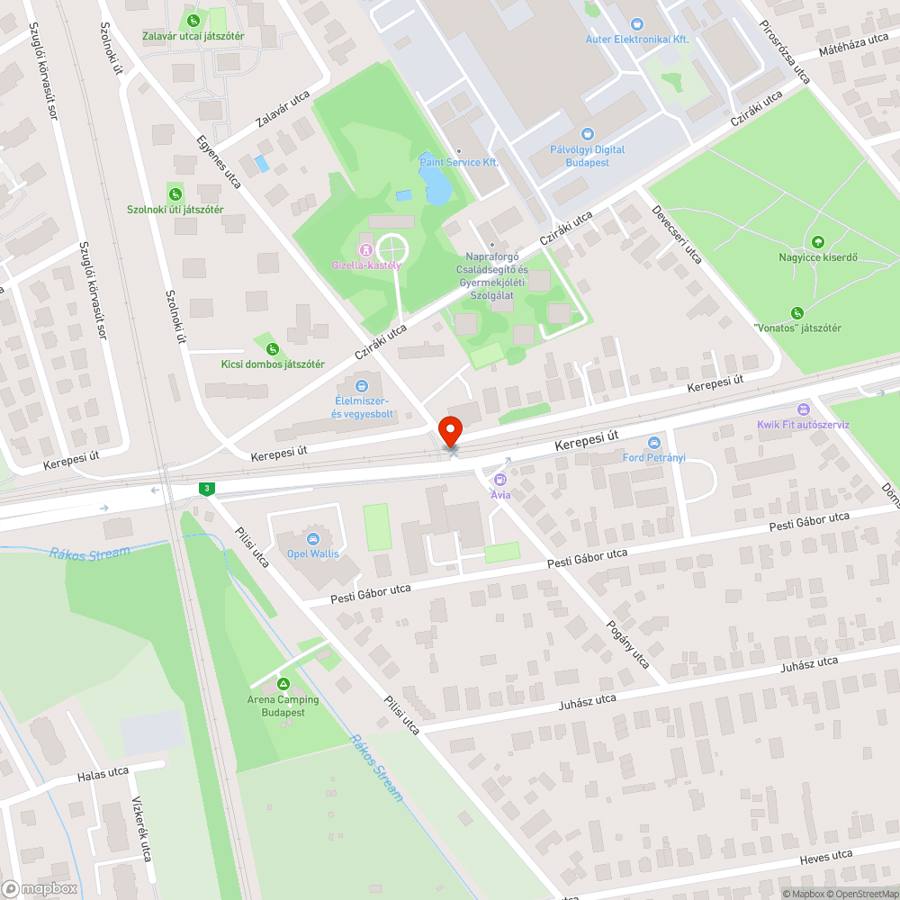 Árnyékoló keret bejelentés helye