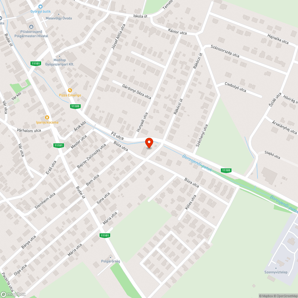 Búza u. Ilona u. sarkon bejelentés helye