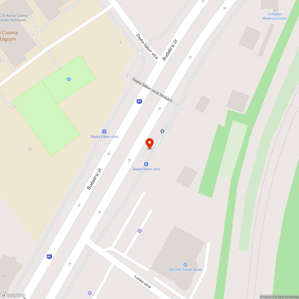 Dayka Gábor utcai buszmegálló a kollégiummal szemben bejelentés helye