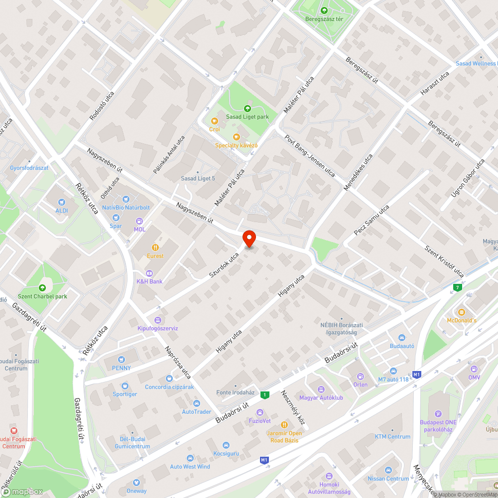 Szurdok utca 2. szemét bejelentés helye