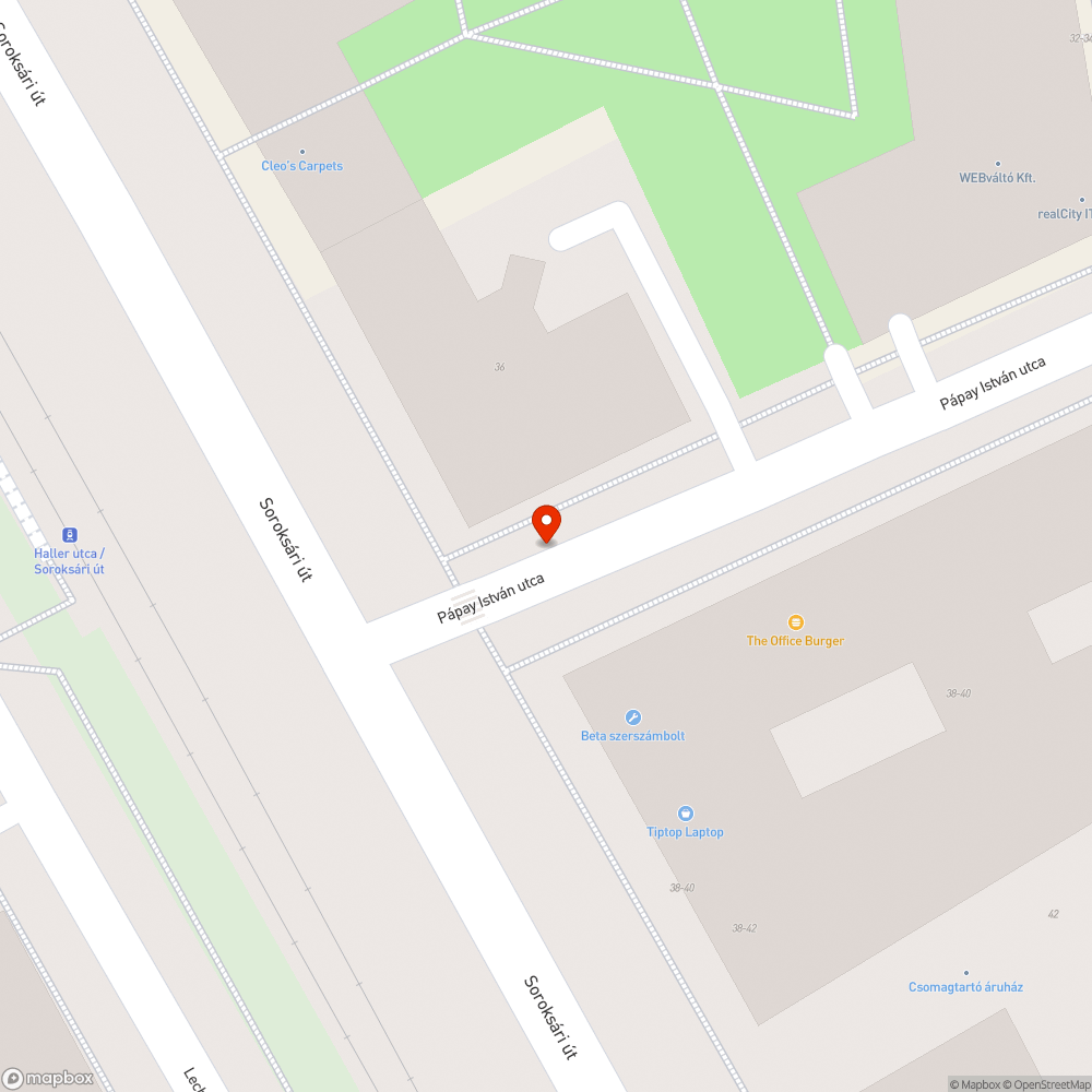 Pápa(y/i) István utca bejelentés helye