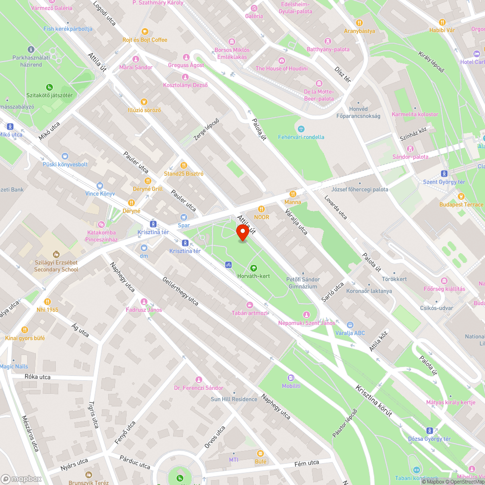 Kiszáradt fa a Horváth kertben bejelentés helye