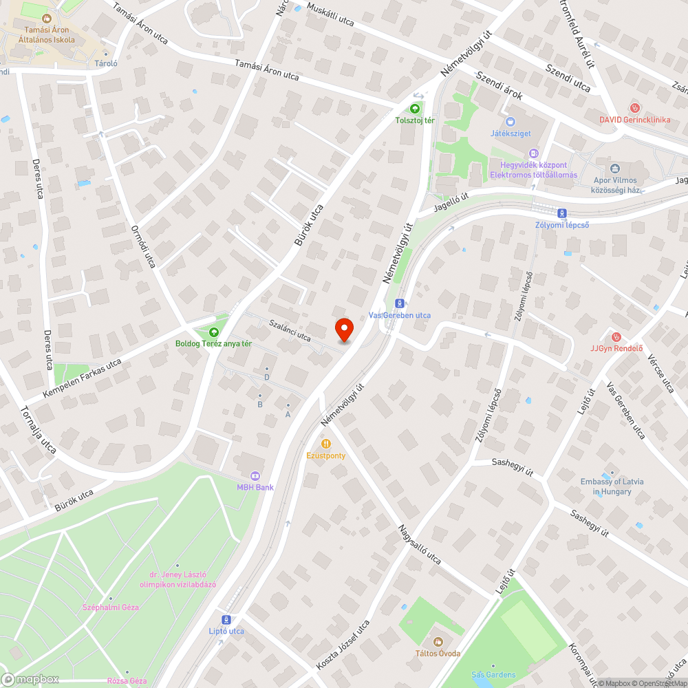 Villogó közvilágítás a Németvölgyi úton bejelentés helye