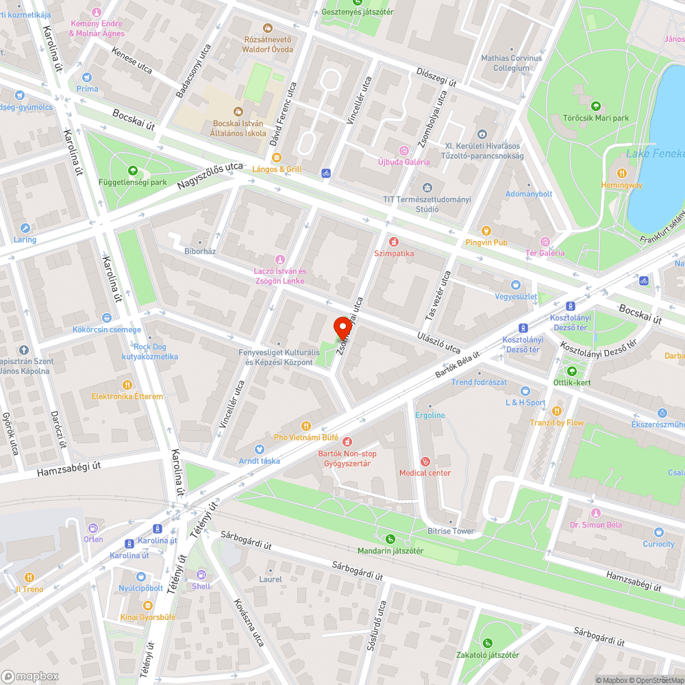 A Zsombolyai utca 18 előtt figyelmeztető előjelző tábla bejelentés helye