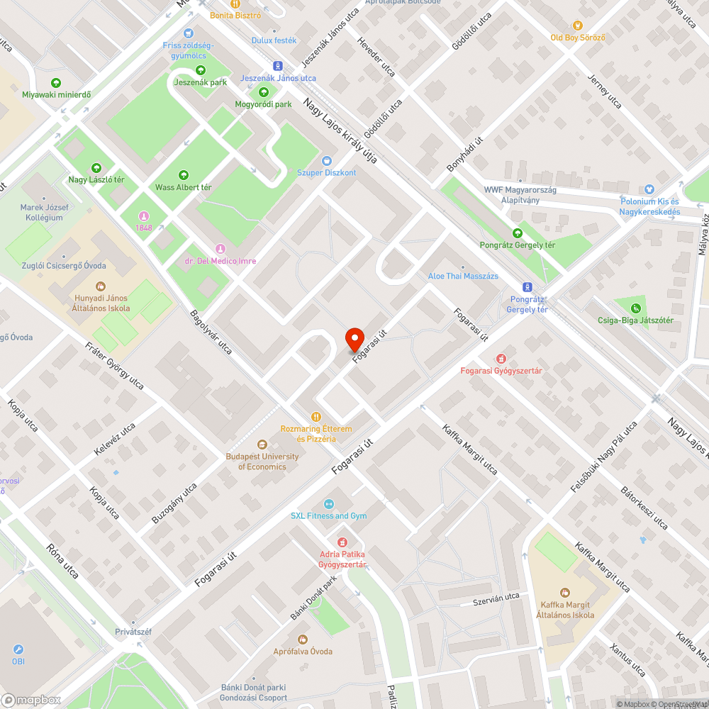 Sötét út bejelentés helye