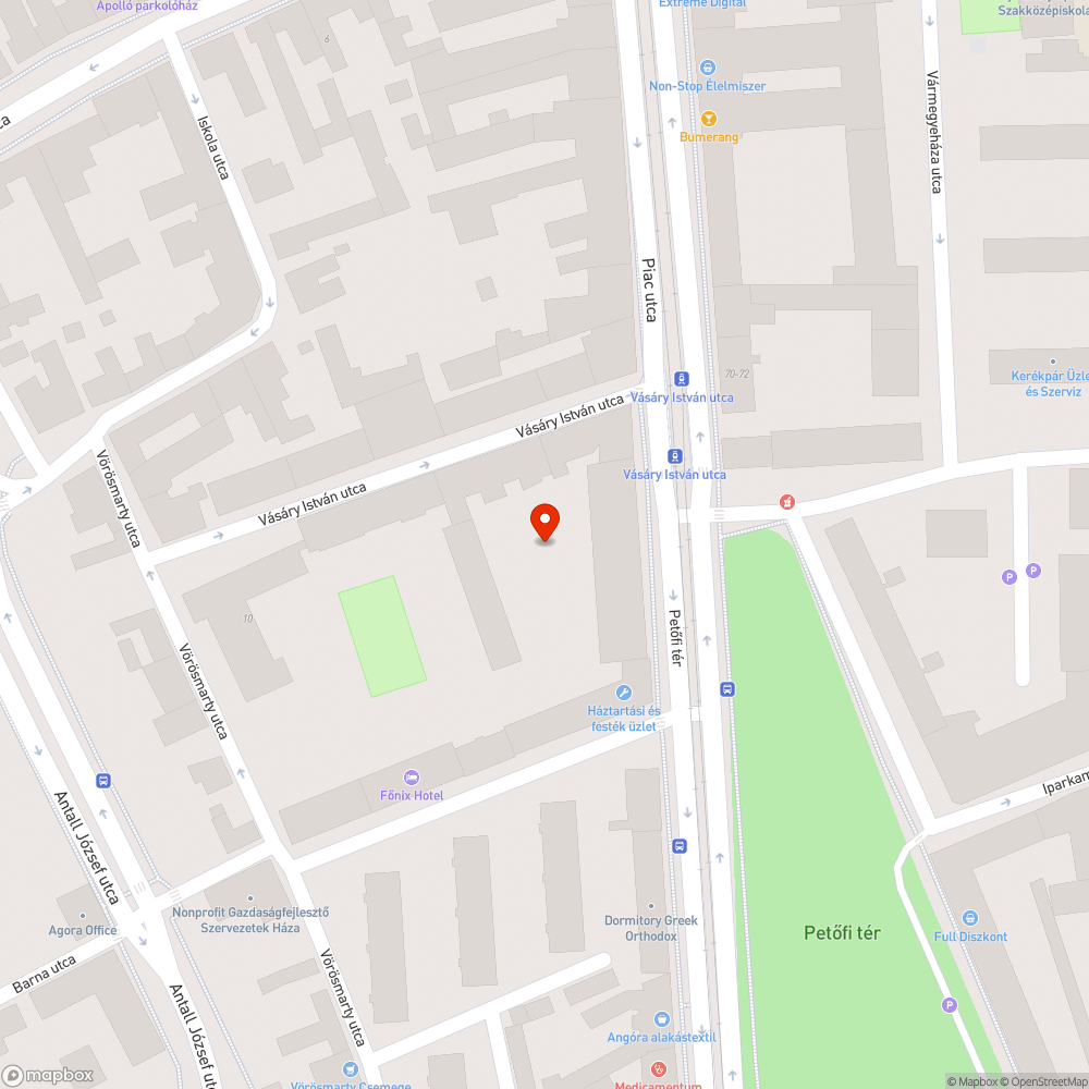 Belvárosi szemetes bejelentés helye