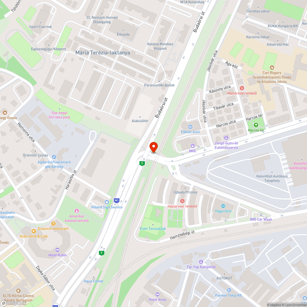 Budaörsi - Ajnácskő szemét bejelentés helye