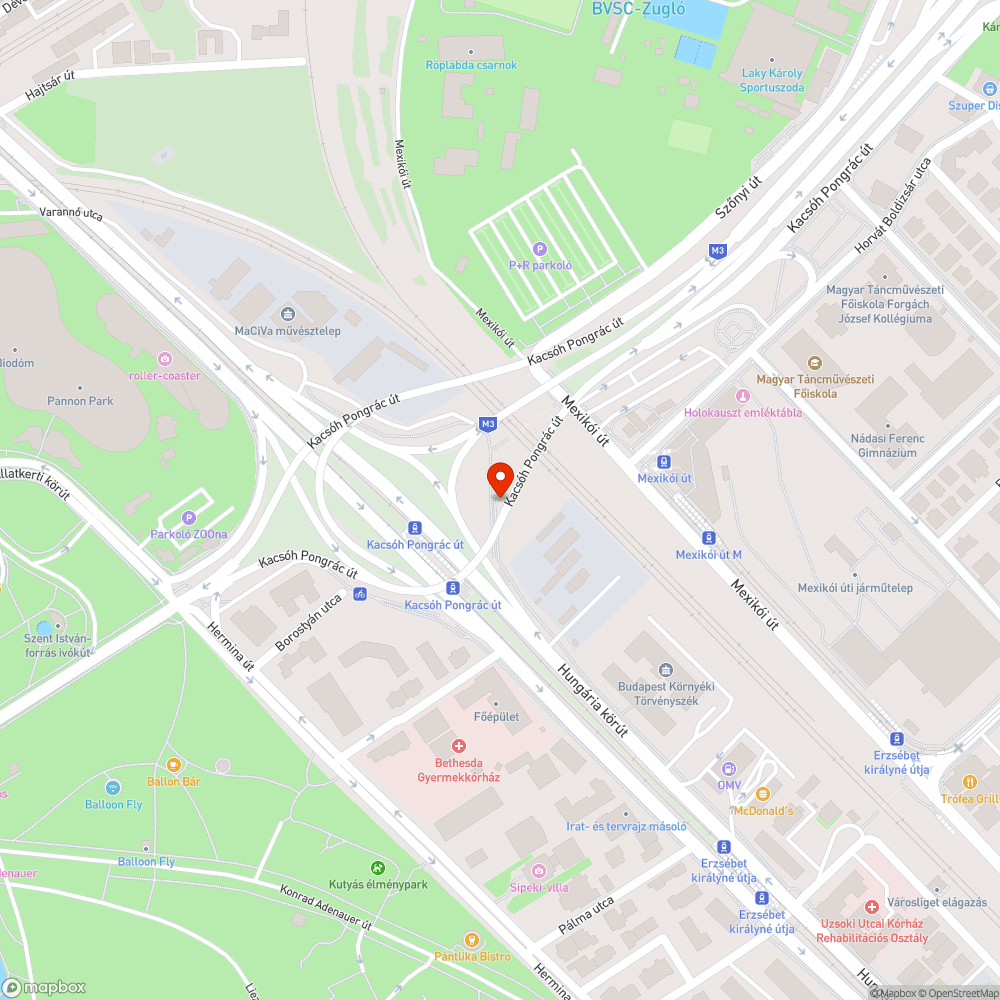 Ideiglenes parkoló a Kacsóh Pongrác felüljáró alatt bejelentés helye