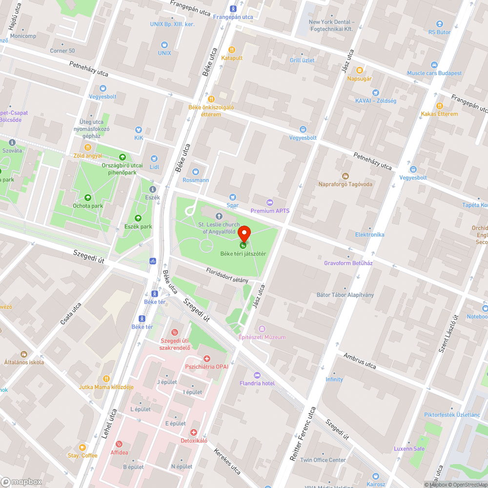 XIII. Budapest, Béke téri játszótér és környékének használata bejelentés helye