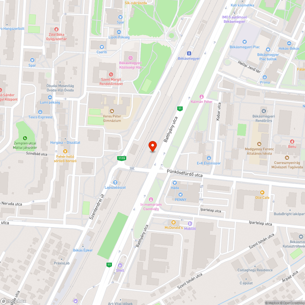 Budapest legrégebbi kerékpárútja kátyús bejelentés helye