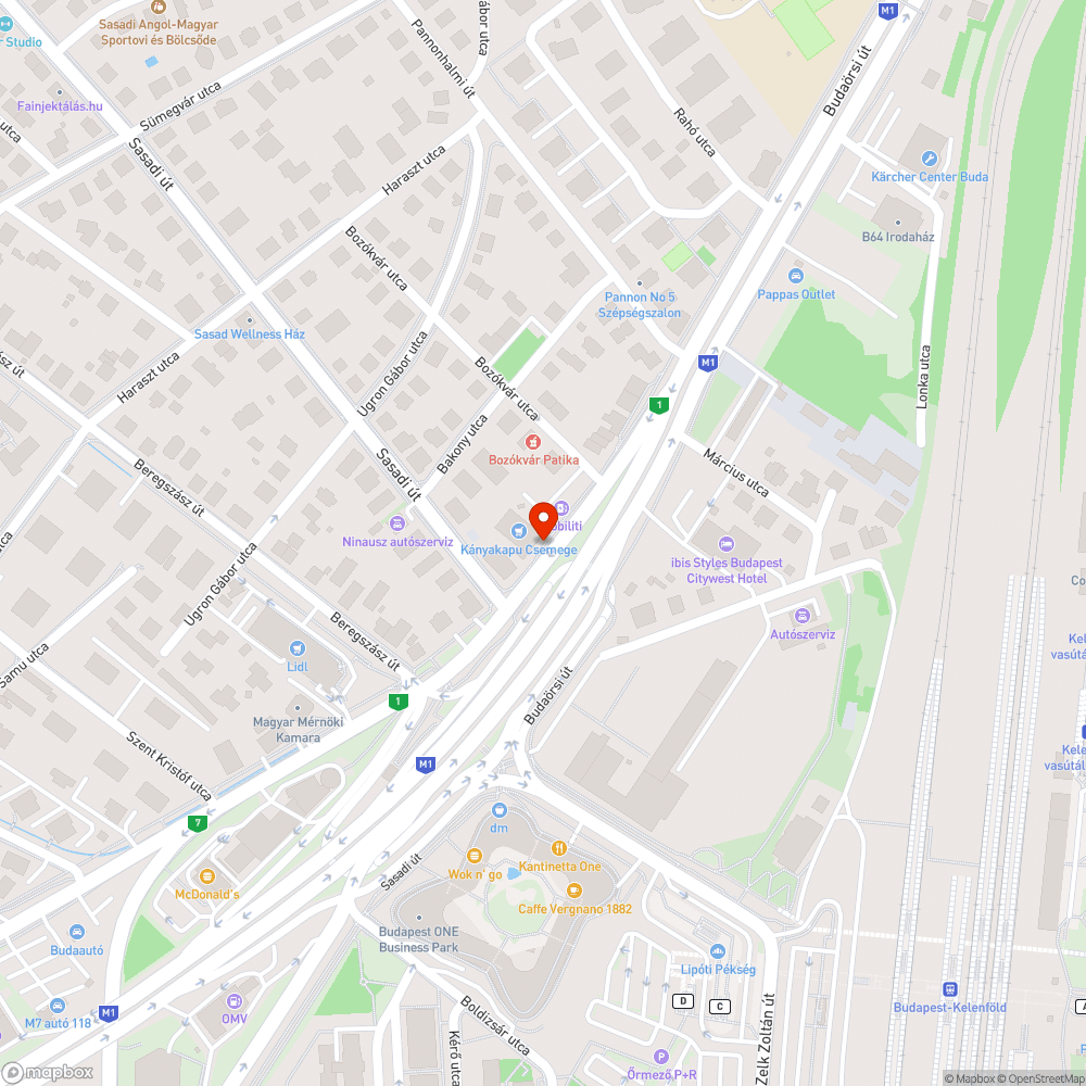 Koszos BKK buszmegálló Sasadi út bejelentés helye