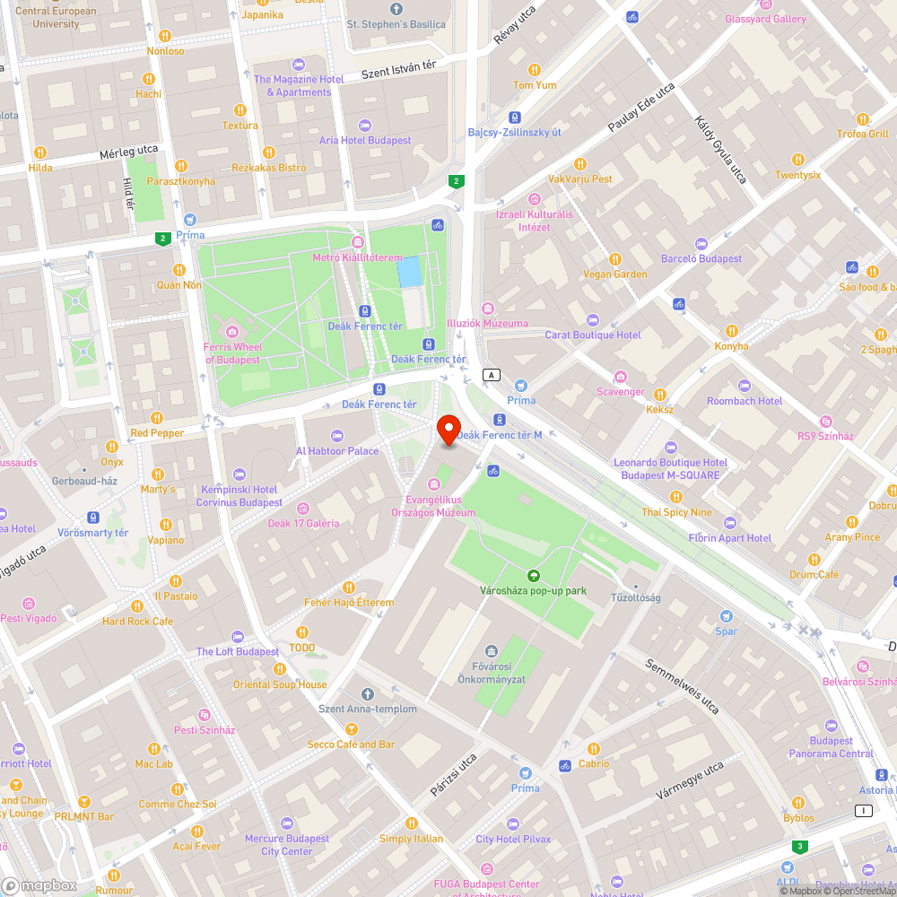 Deák téri evangélikus templom bejelentés helye