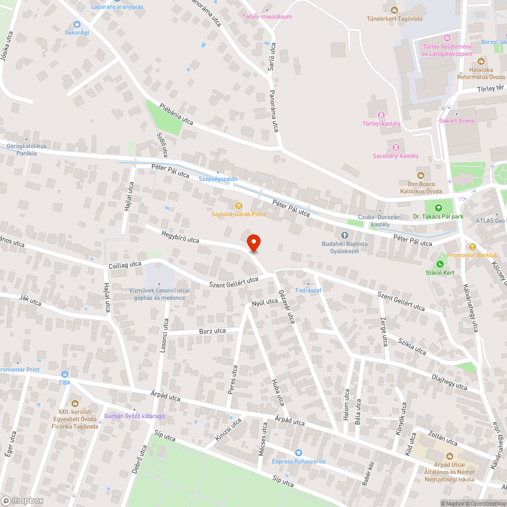 Teljesen szétesett útburkolat bejelentés helye