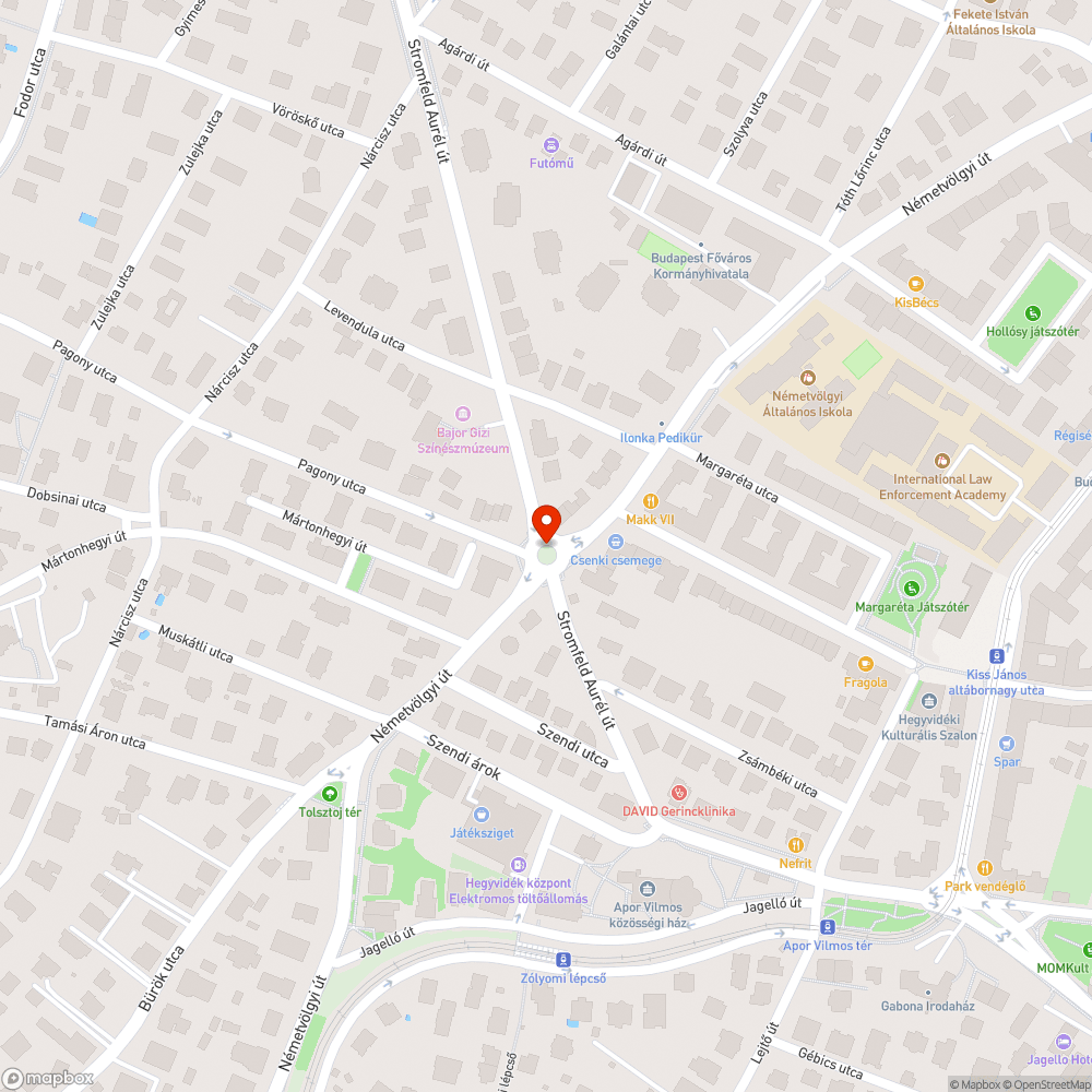 Megrongált körforgalom bejelentés helye