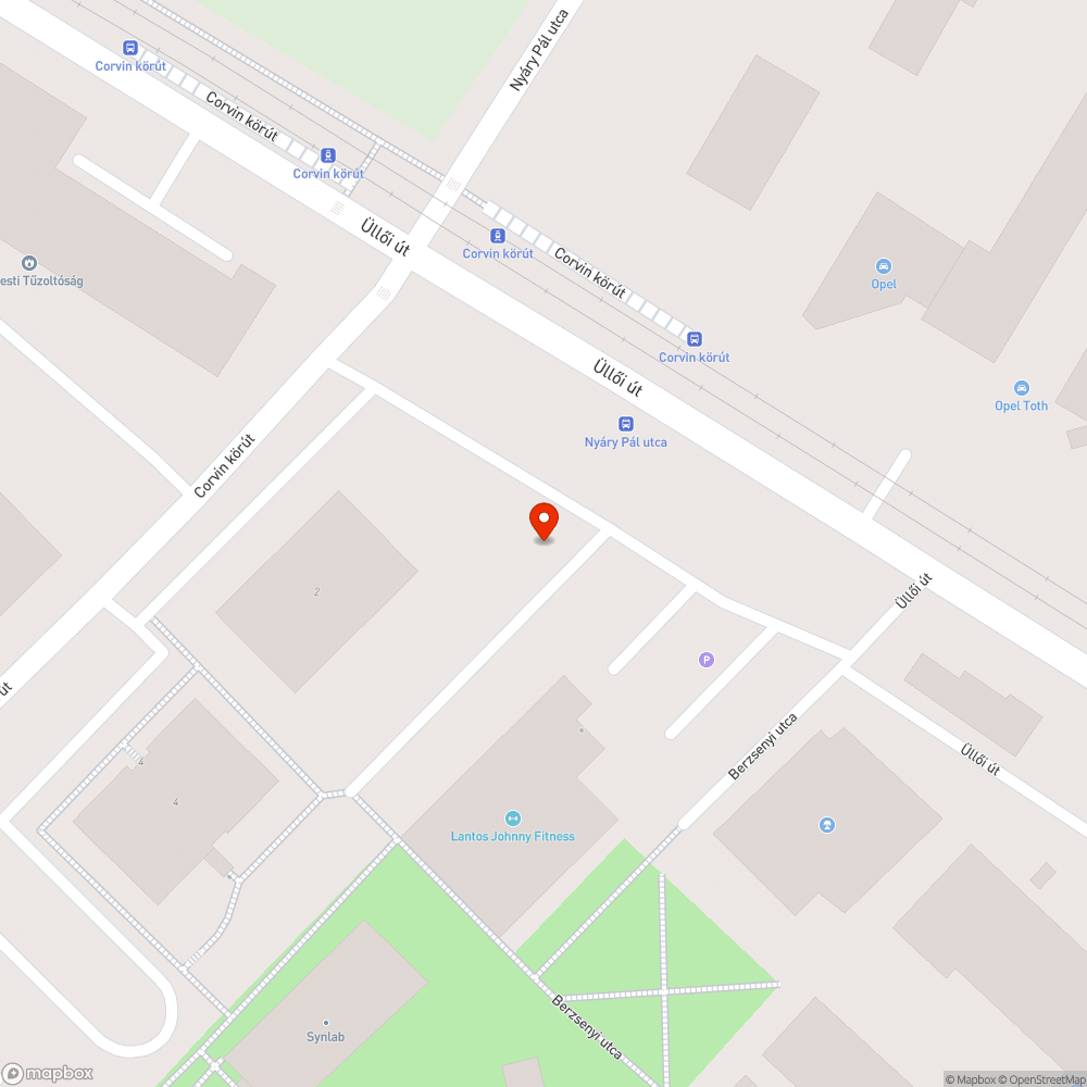 1191 Corvin Krt; szemét bejelentés helye