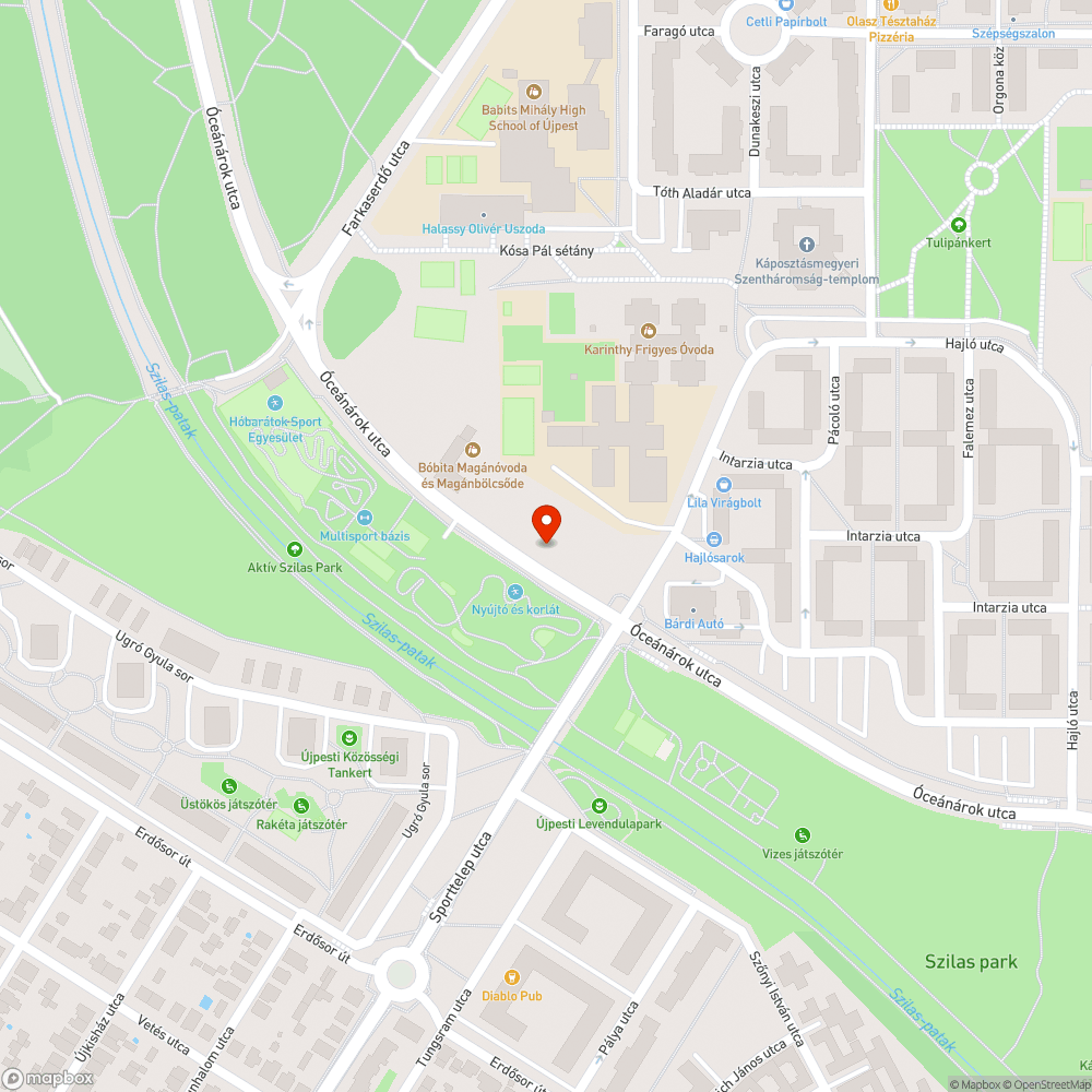 Kiszáradt fák az Óceánárok utcában bejelentés helye