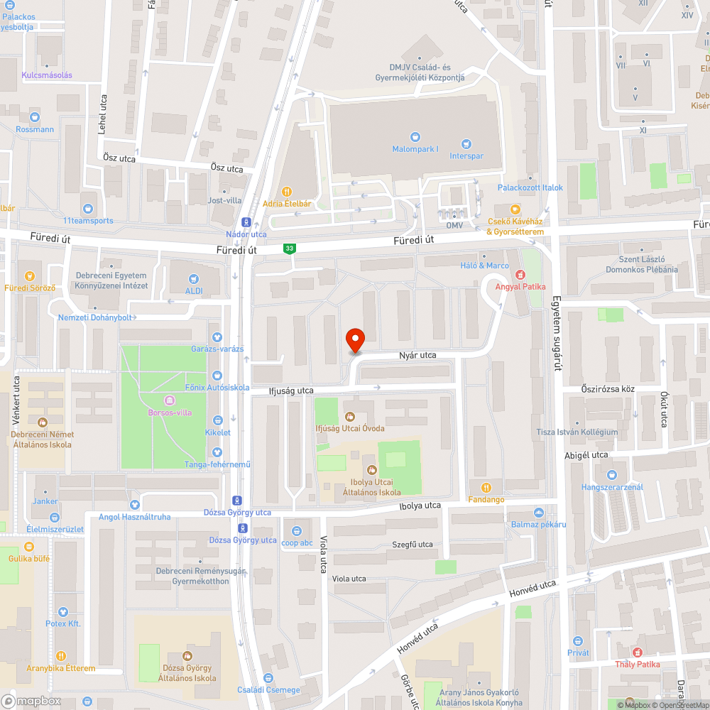 Futóműroppantó kátyú a Nyár utcán bejelentés helye