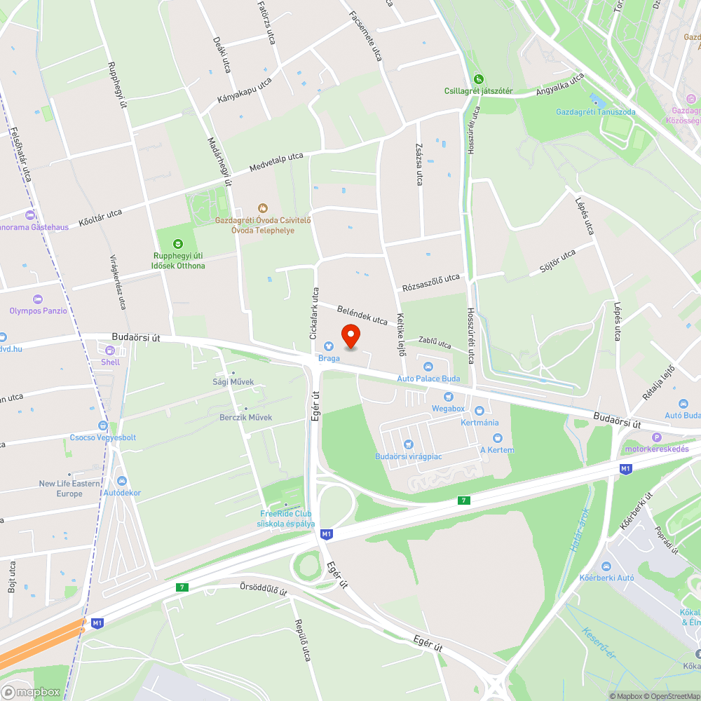 Beszakadt, eltűnt kerékpárút a Budaörsi úton bejelentés helye