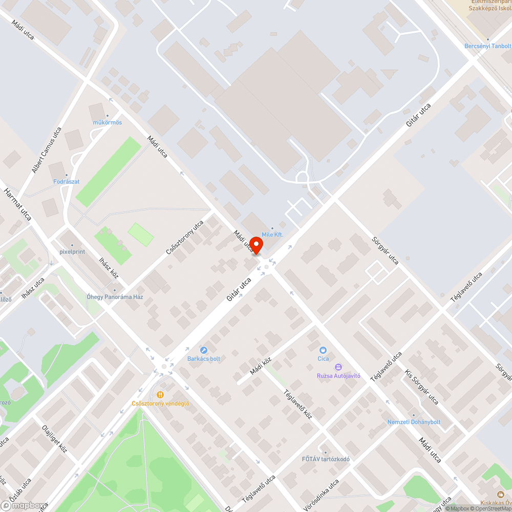 Széttöredezett járda bejelentés helye