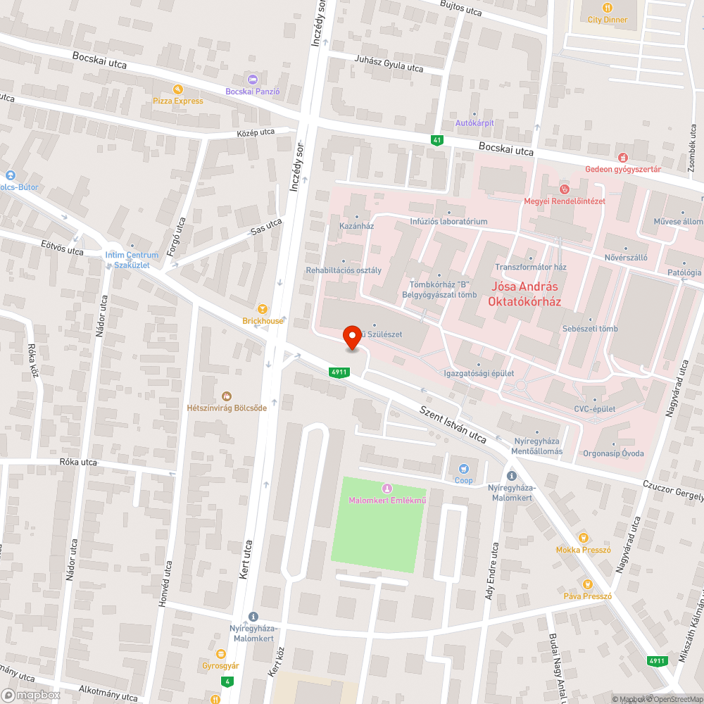 Kiszáradt fa bejelentés helye