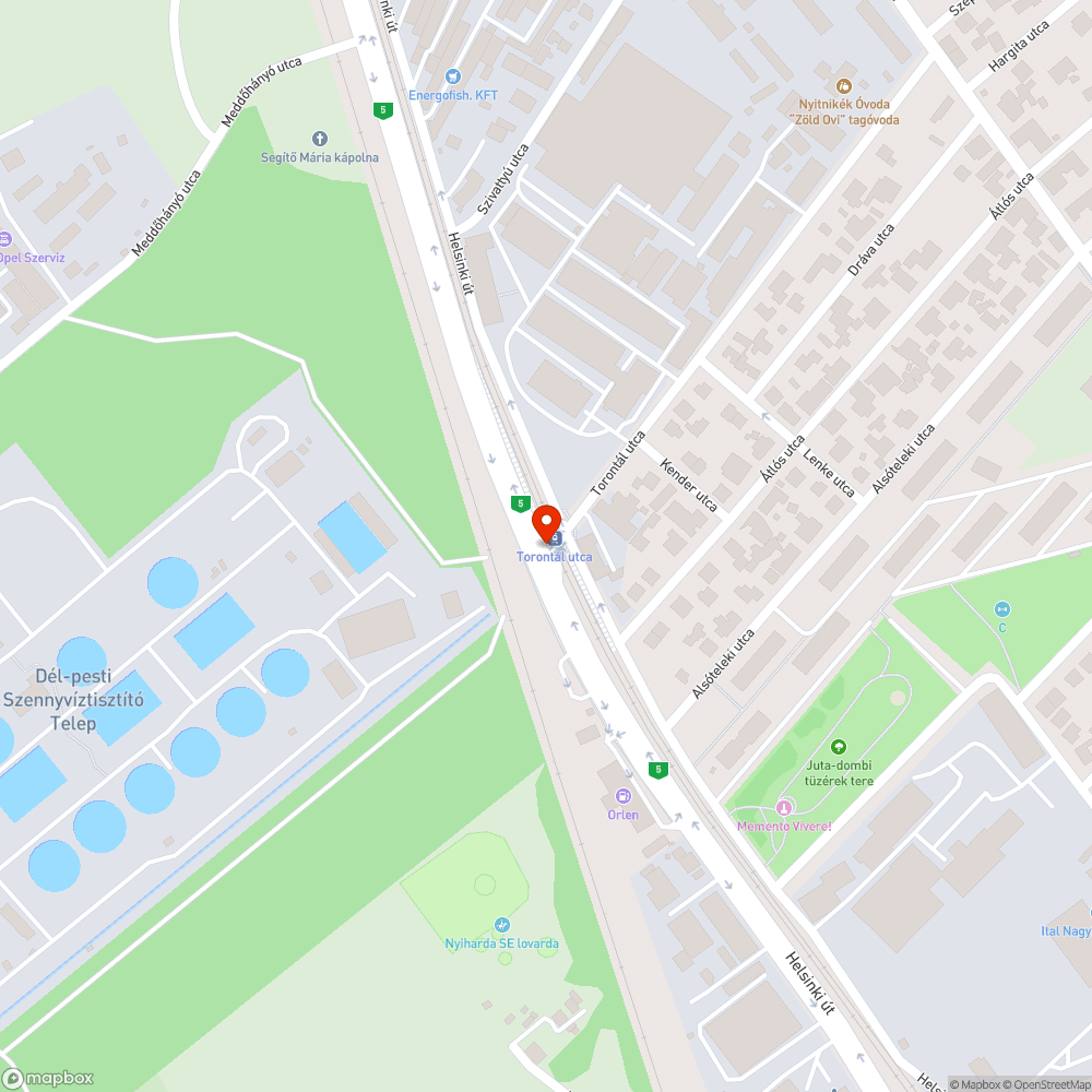 Beszakadt út bejelentés helye