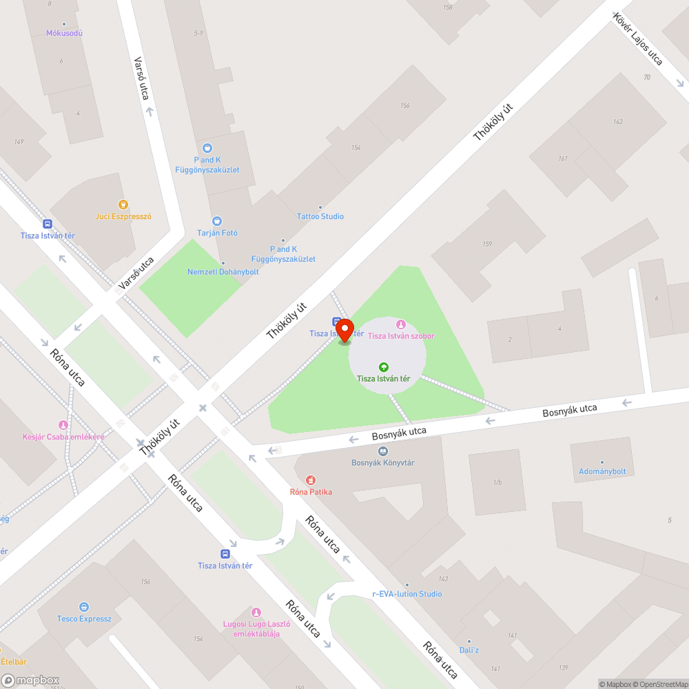 Kiszáradt fa bejelentés helye