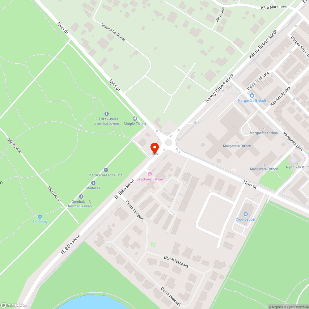 Elhagyatott autó az arborétum parkolójában bejelentés helye