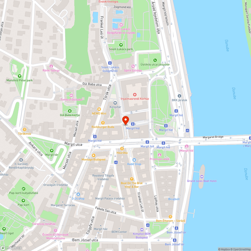 17-es villamos Margit híd megállója Óbuda felé bejelentés helye