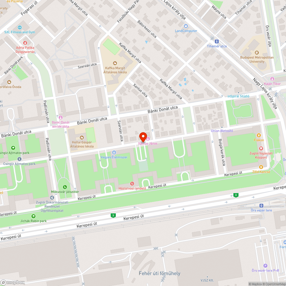 Kátyú bejelentés helye