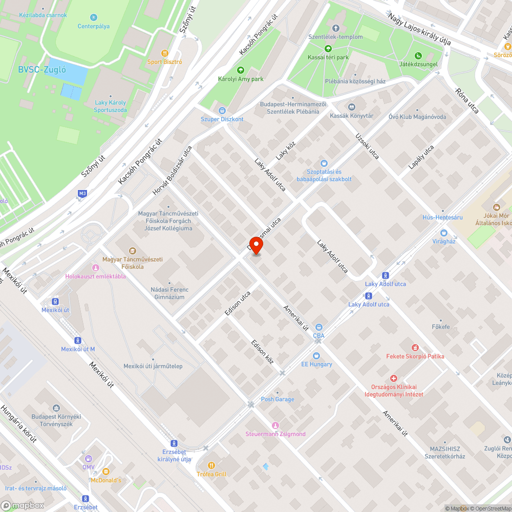 Kátyú/beszakadt út bejelentés helye