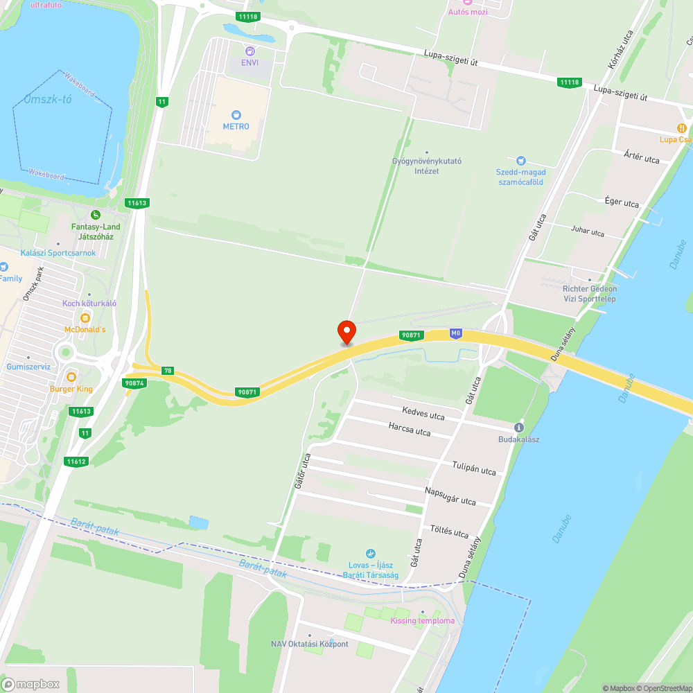 Roncs a Megyeri hídnál bejelentés helye