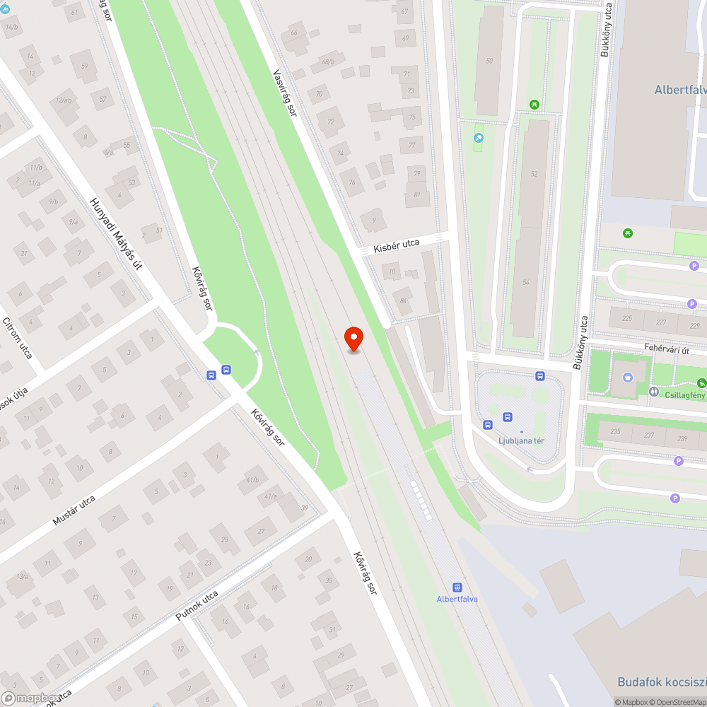 Albertfalva vasúti megálló - szemetes környék bejelentés helye