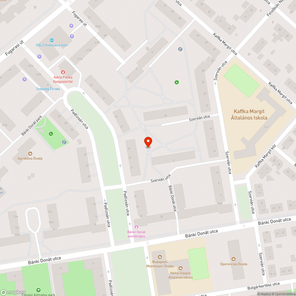 Megfáradt pad bejelentés helye