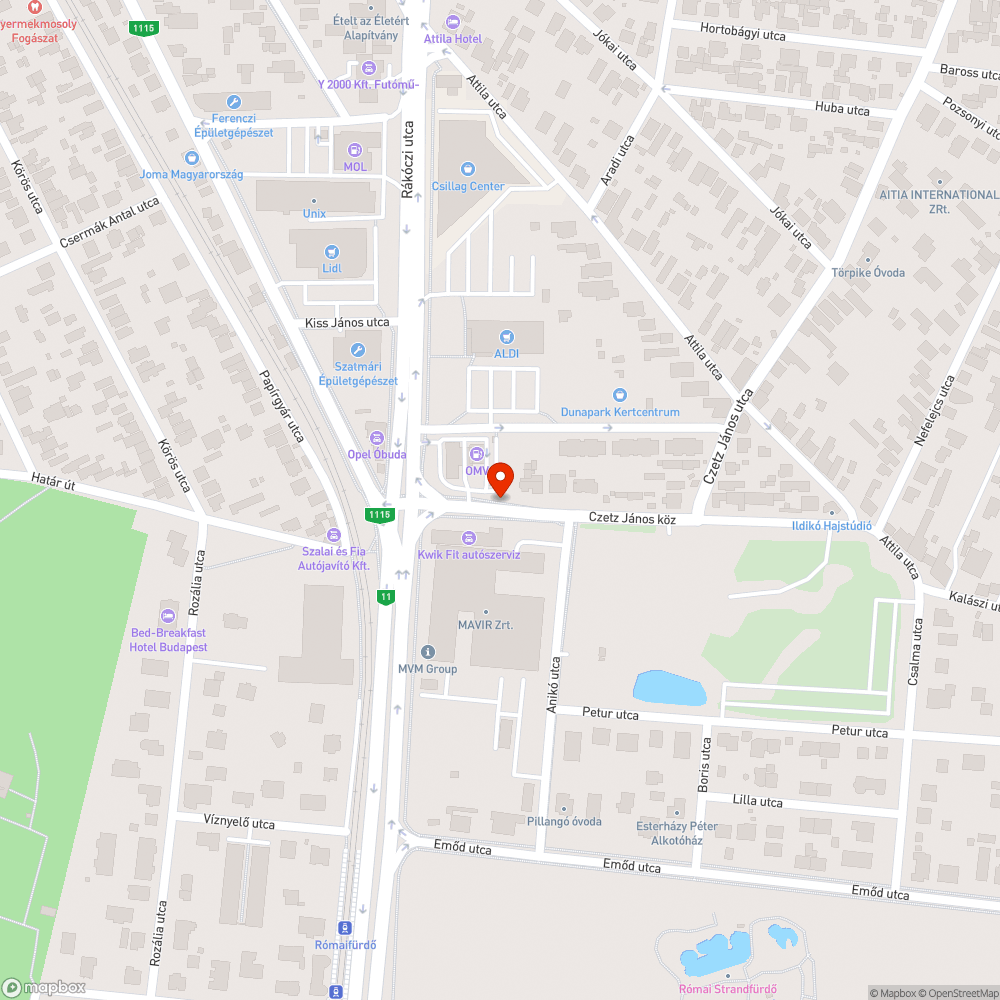 Graffitis buszmegálló bejelentés helye