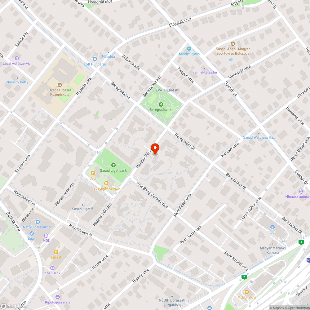 Elhagyott autó bejelentés helye