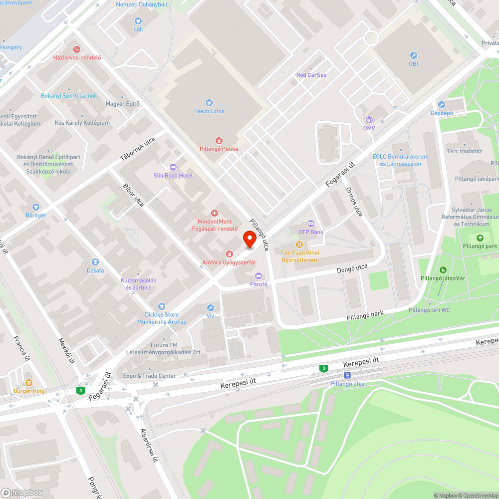 Járdára hulló épületdarabok. bejelentés helye