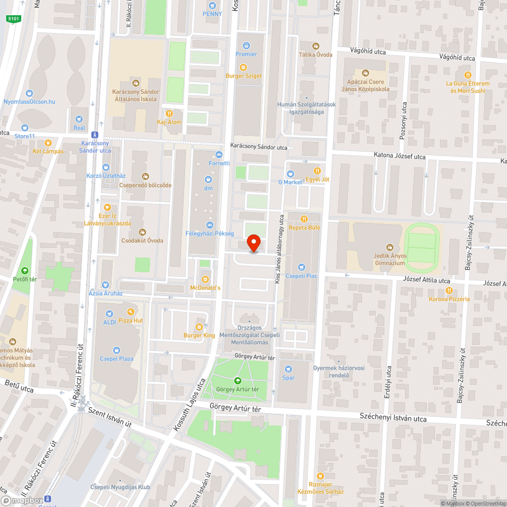 Elhagyott autó bejelentés helye