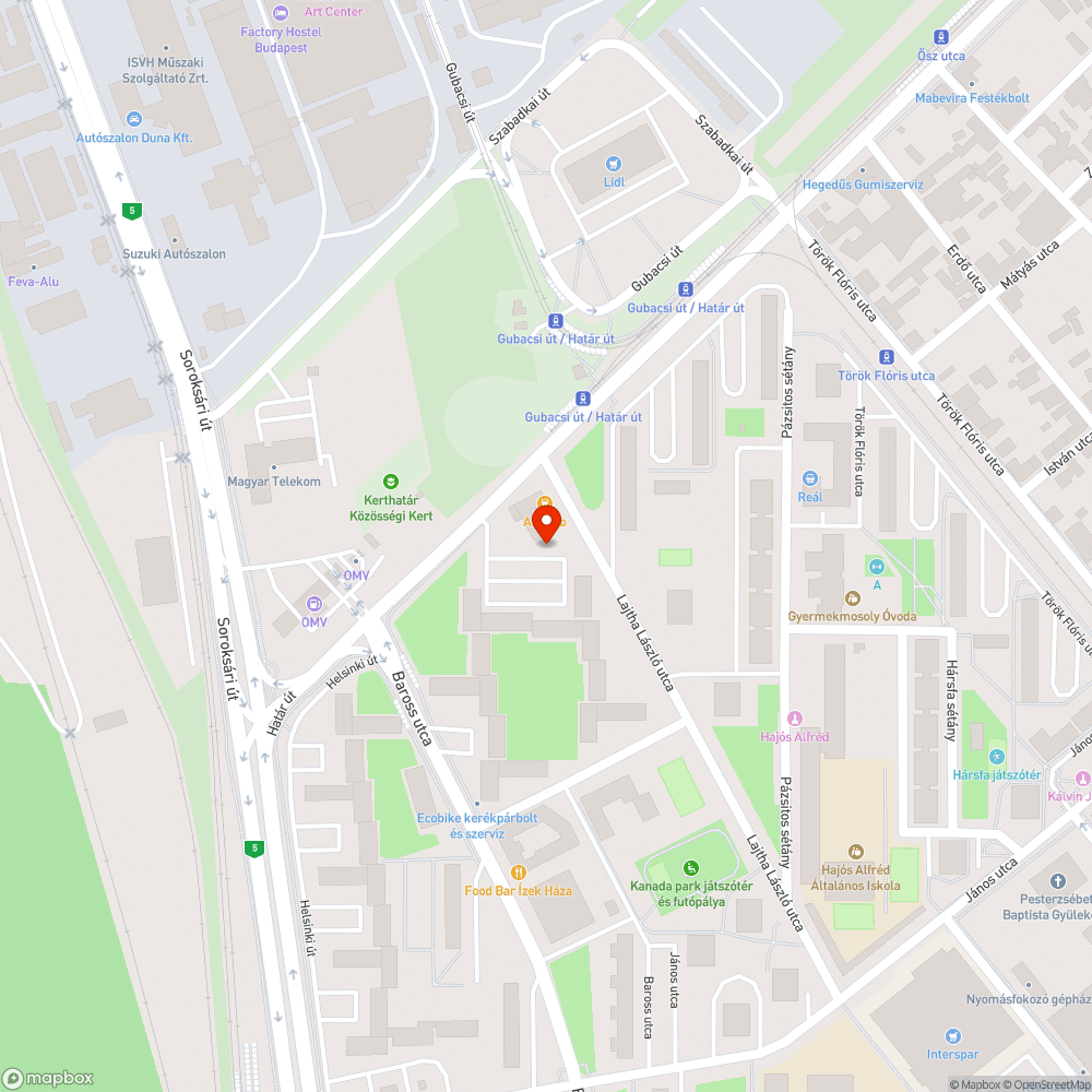 Elhagyott autó bejelentés helye