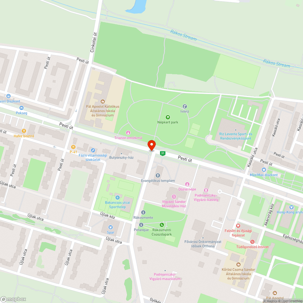 Hiányzó fényterelő bejelentés helye