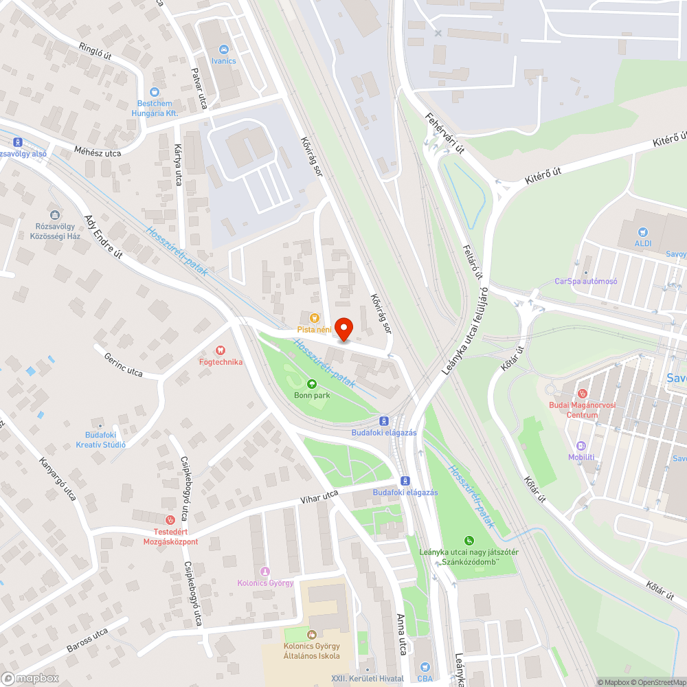 Csőtörés a buszmegállóban bejelentés helye