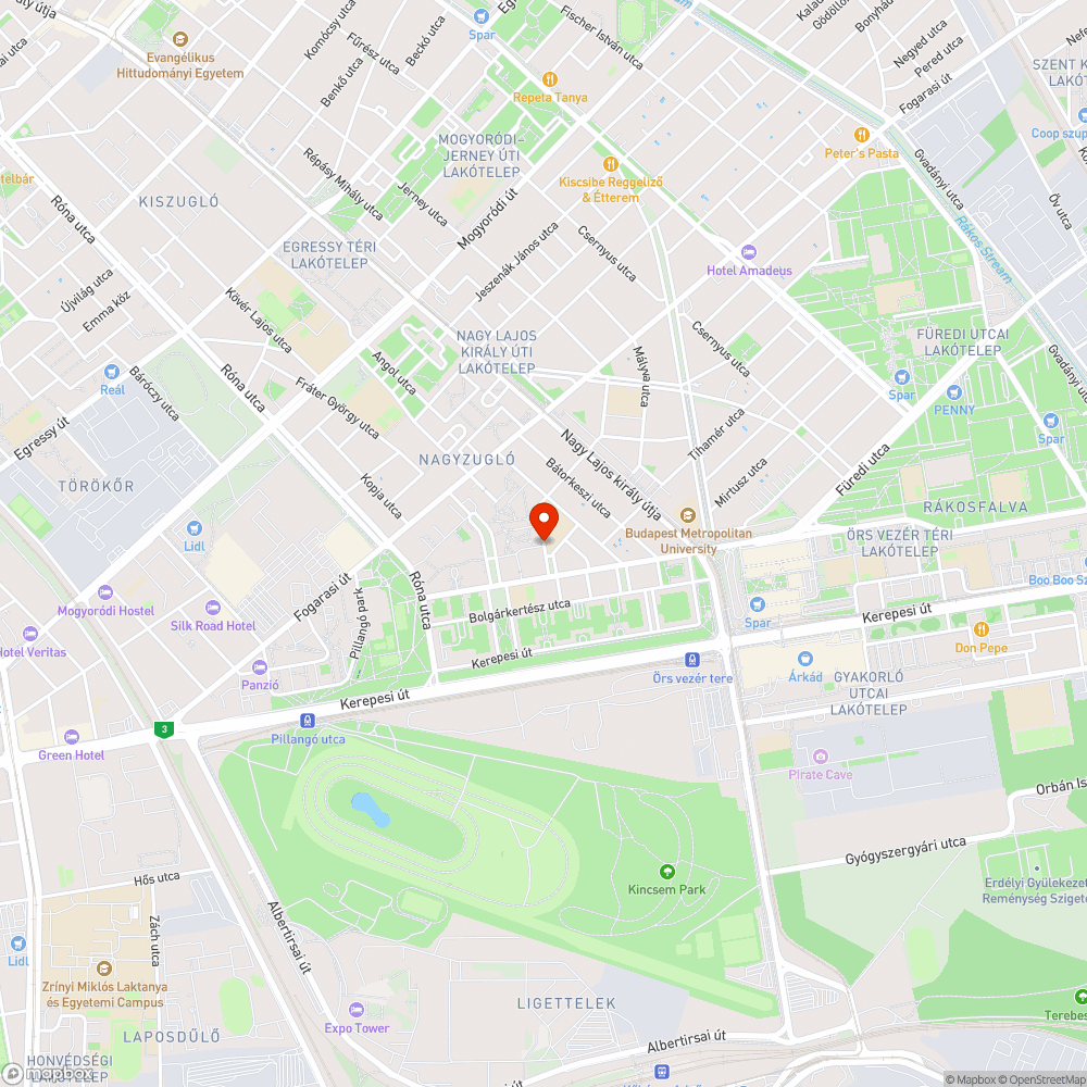 Kátyú a Szervián utcában bejelentés helye