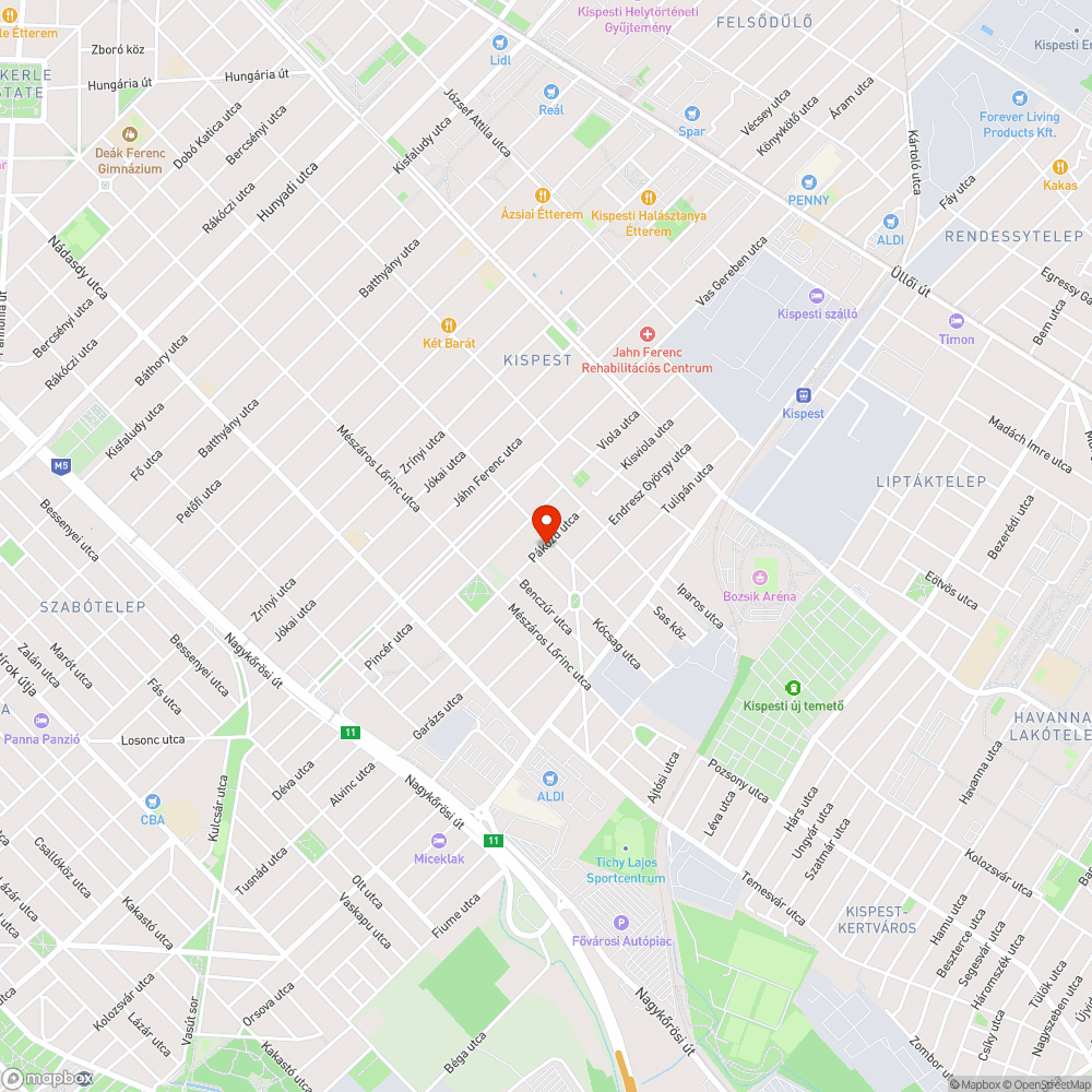 Elhagyott autó bejelentés helye