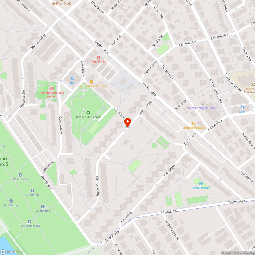 Hordalékos úttest bejelentés helye