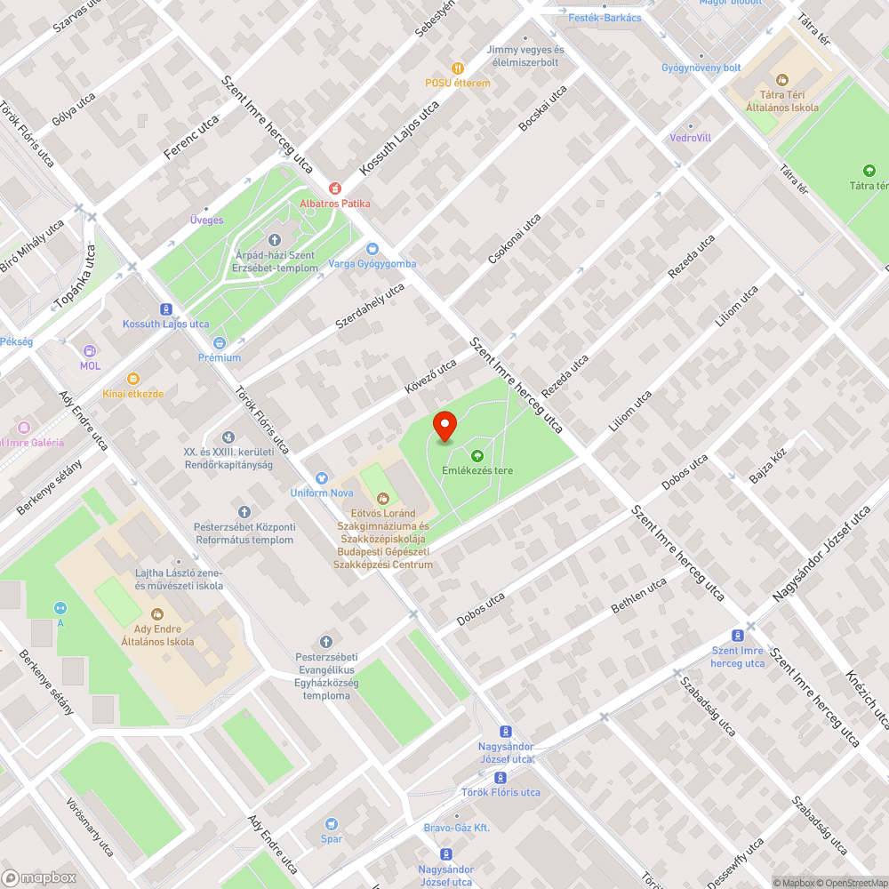 Leszakadt pad bejelentés helye