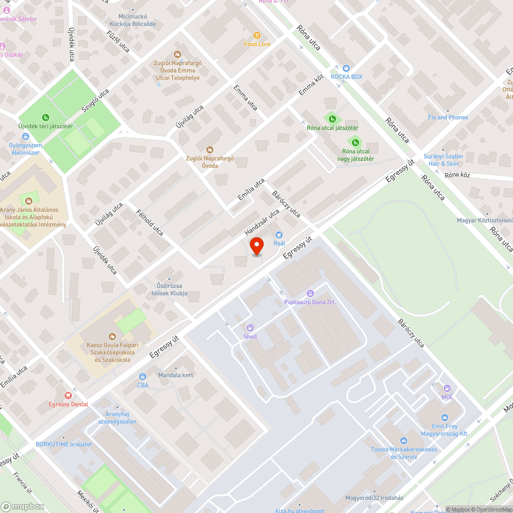 Elhagyott autó bejelentés helye