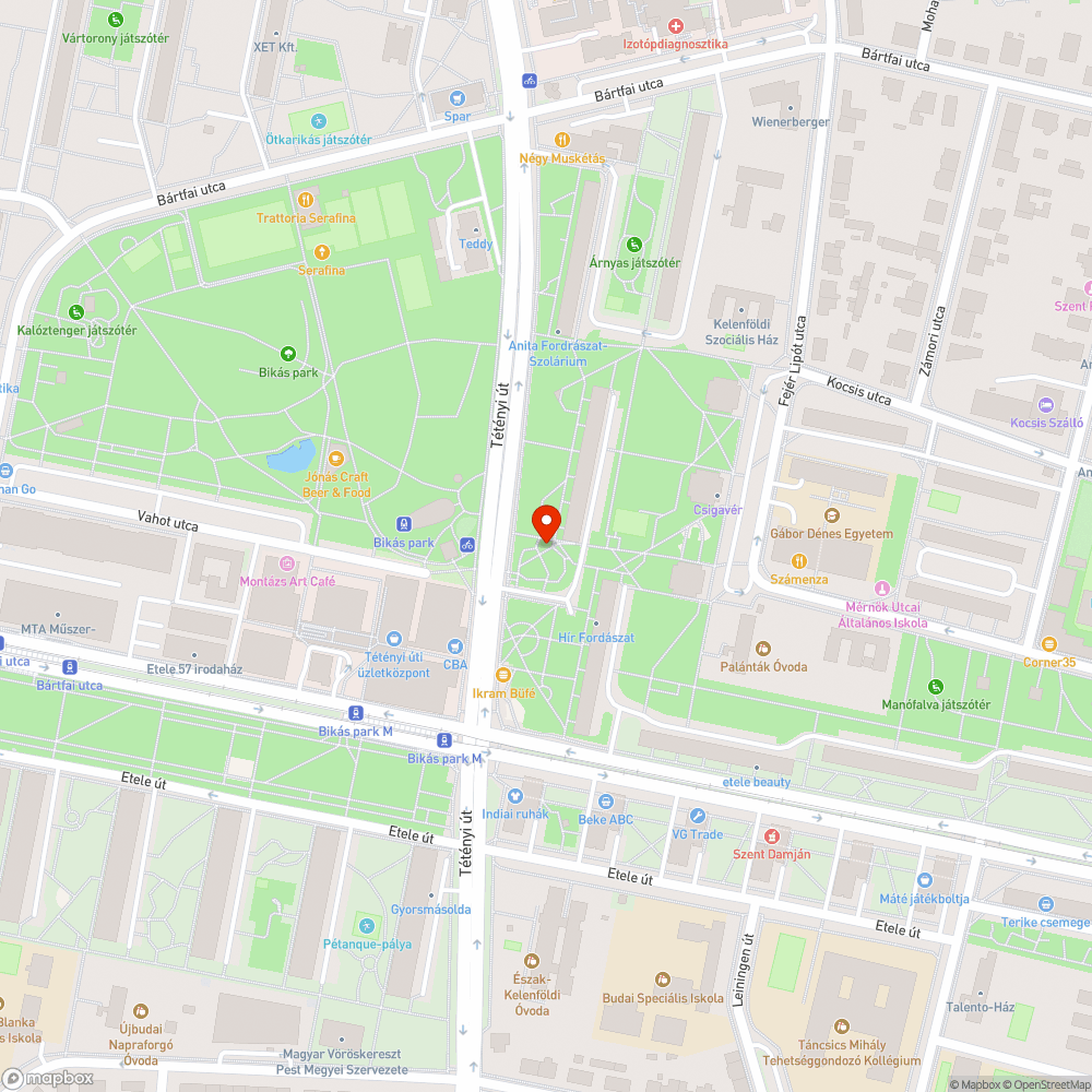 Megrongált pad bejelentés helye