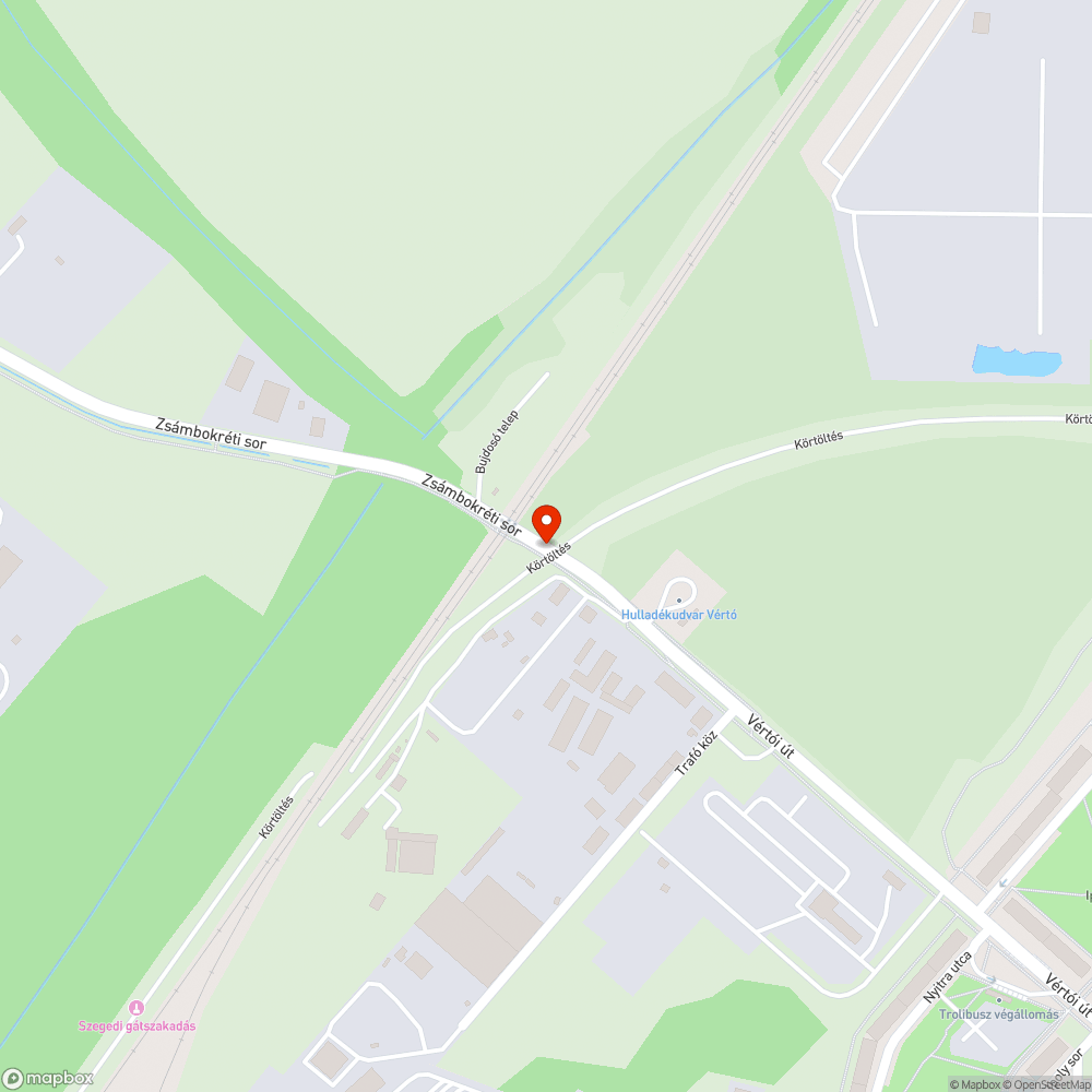 Több kátyú a Vértói úton és a vasúti átjárónál is. bejelentés helye