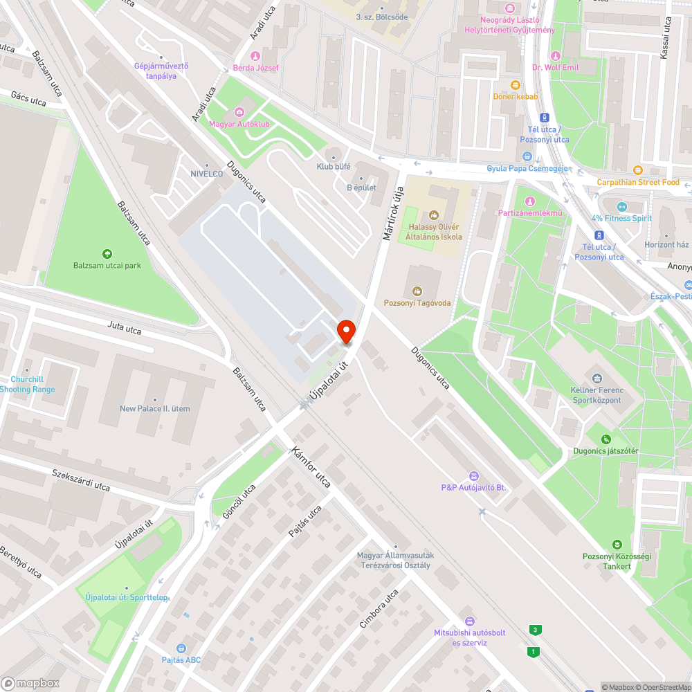 Kátyú a vasúti átjáró előtt bejelentés helye