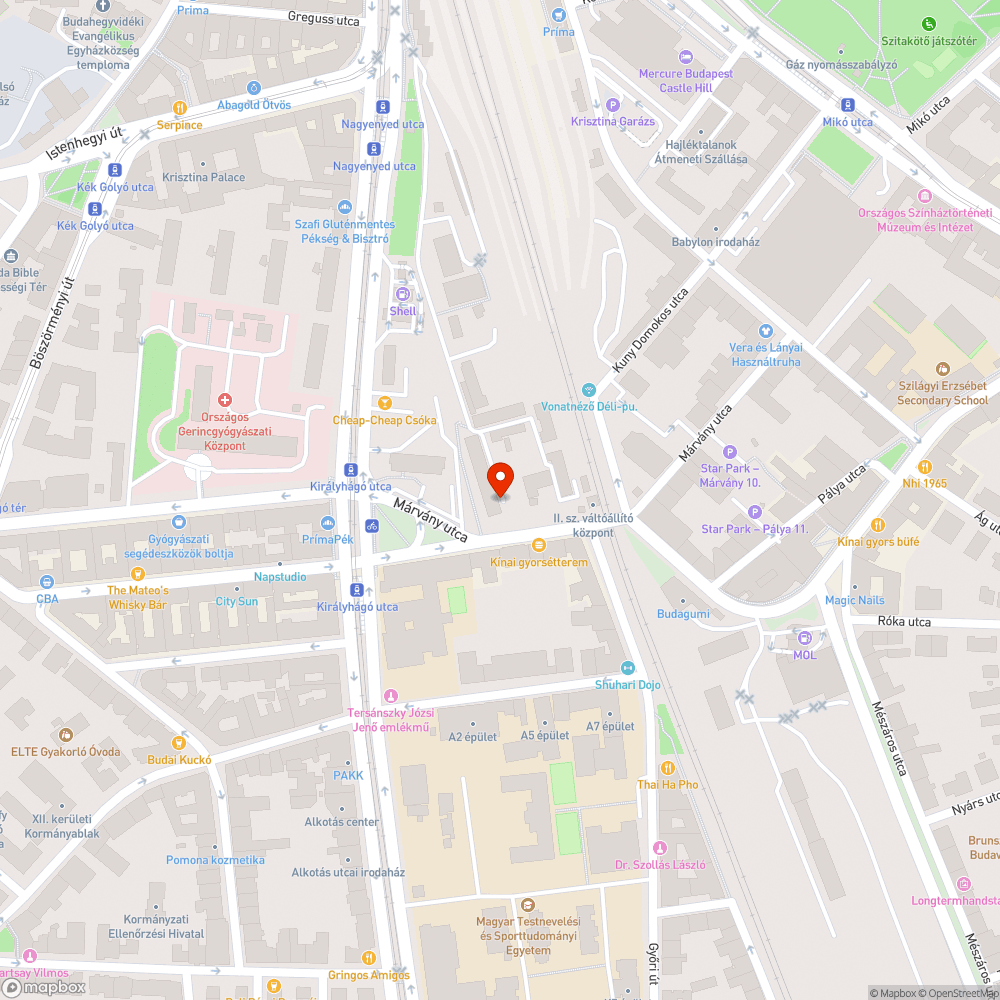 Járhatatlan járda a Márvány utcában bejelentés helye