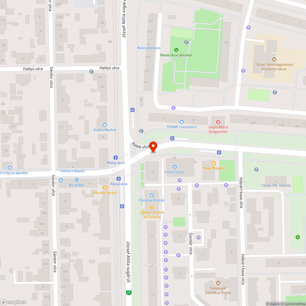 Üreg a járda alatt -Retek utca bejelentés helye